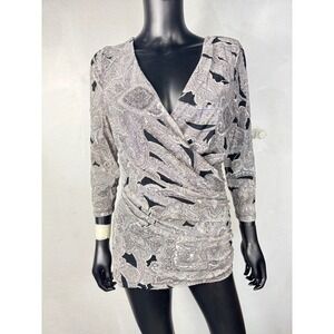 INC International‎ Concepts Paisley Print 3/4 Sleeve top blouse